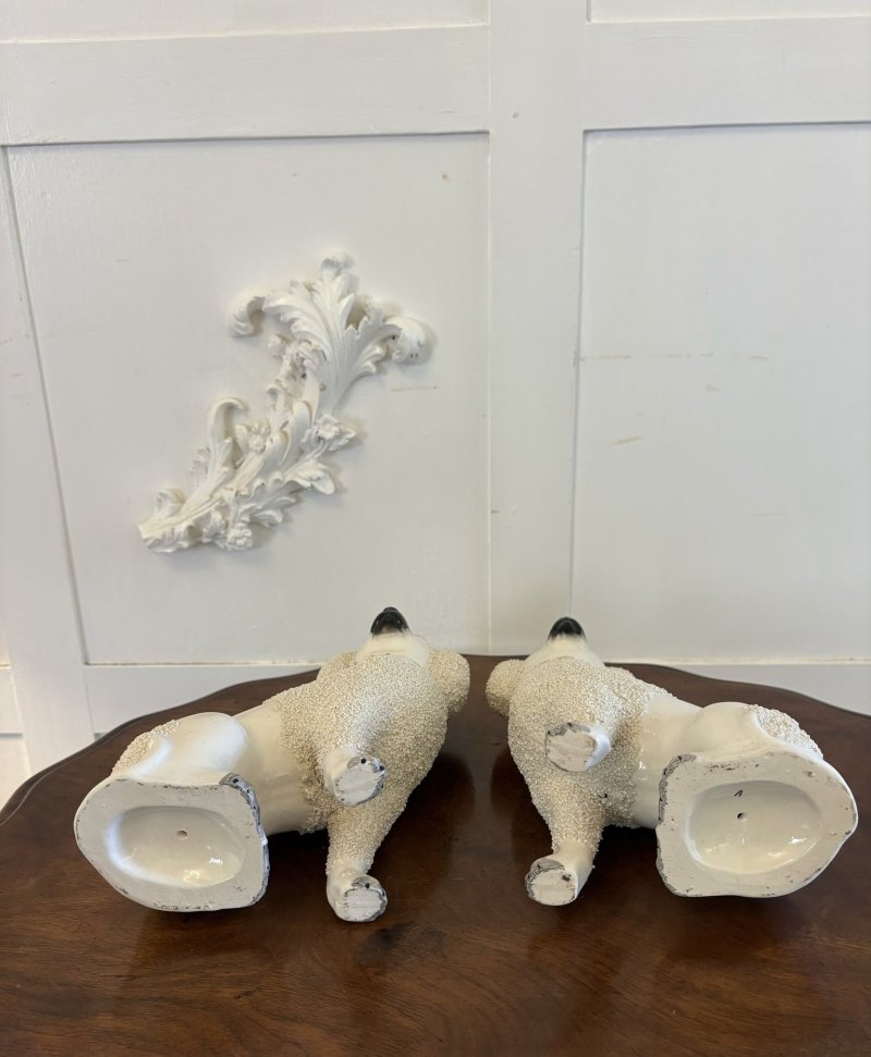 Pair of Antique Victorian Quality Staffordshire Poodles - Image 8